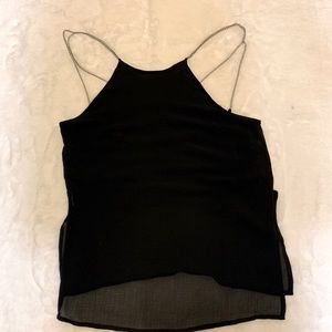 H&M Black Top with Metallic Straps